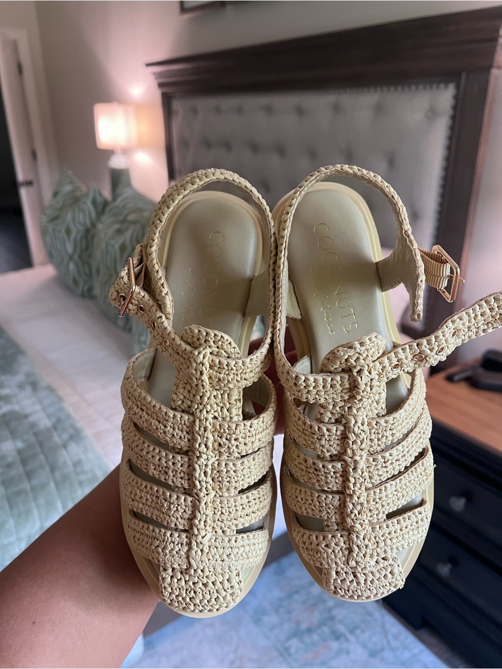 Coconuts by Matisse Chunky Woven Platform Sandals - Cream - Picture 2 of 4